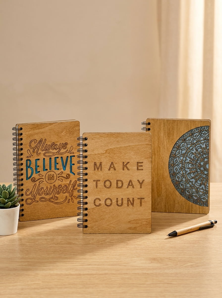BLASCA lb handcrafted wooden journal and notebooks collection with multiple engraved designs in Lebanon