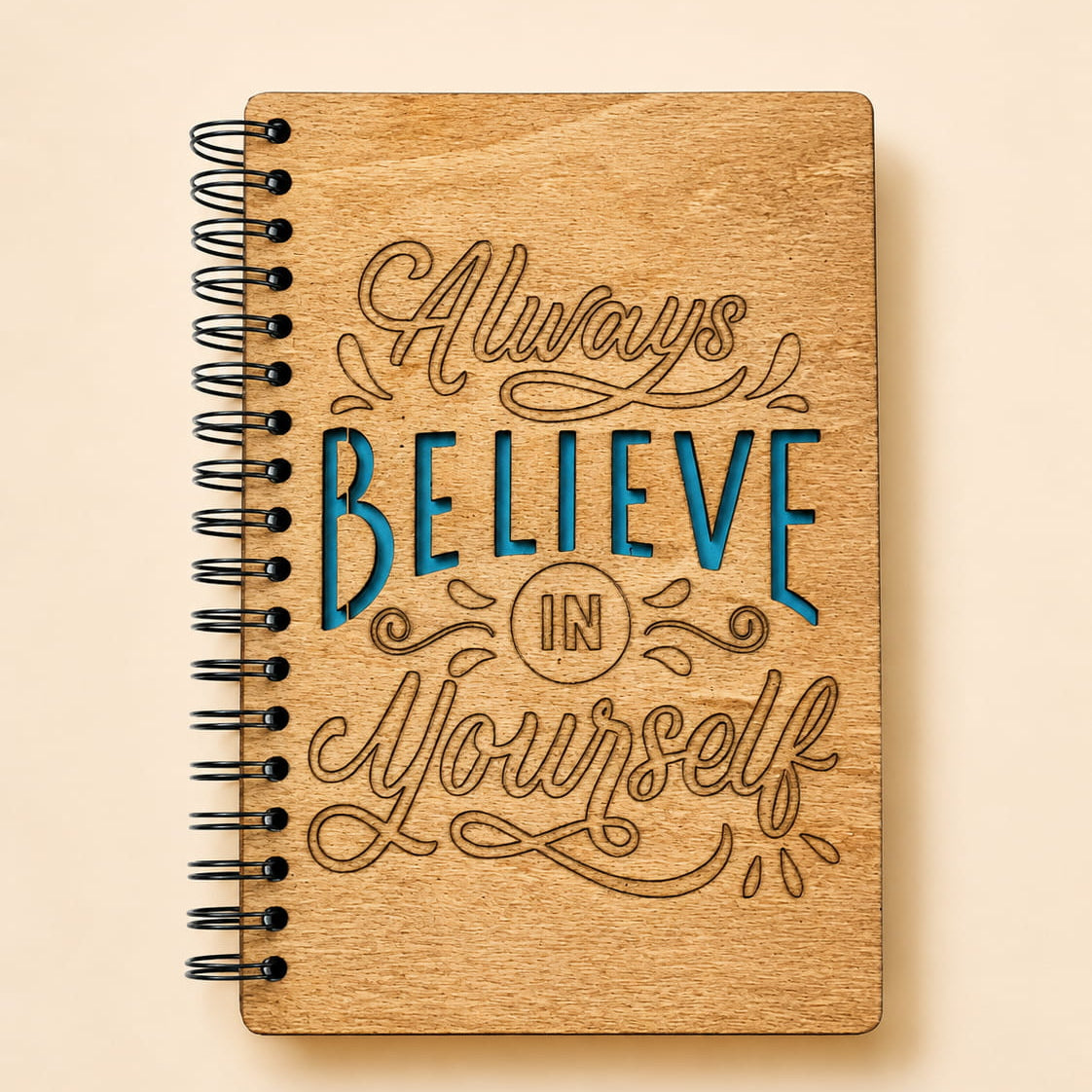 Blank wooden sketchbook preview