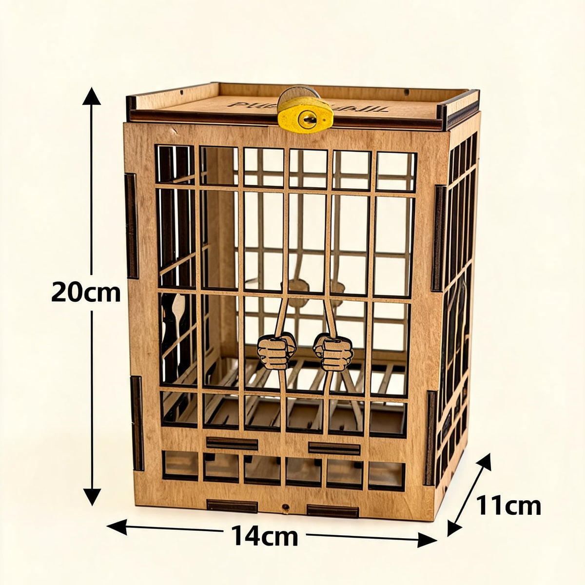 dimensions for phone jail for locking six mobiles inside it 