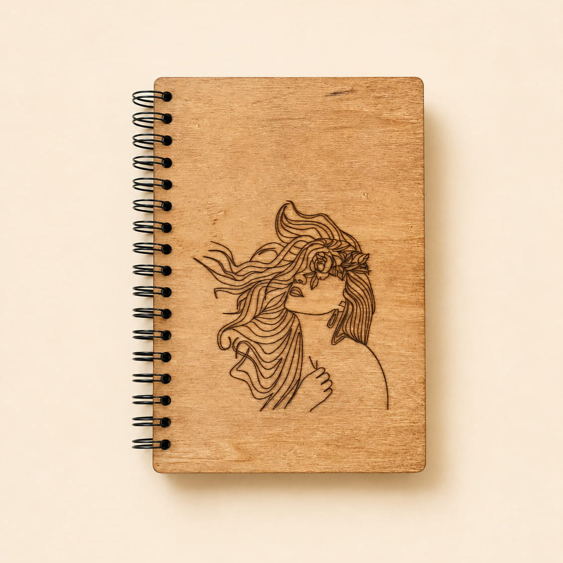 Blank wooden sketchbook preview