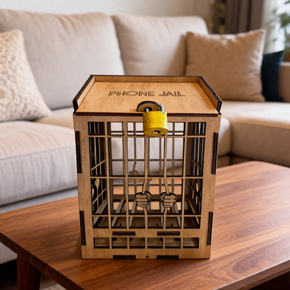 wood phone jail with lock for mobiles for focus and screen free time